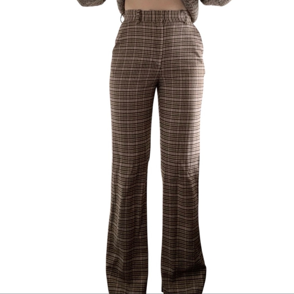 & Other Stories Wool-Blend Plaid Wide Leg Pants